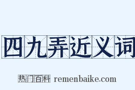 四九弄近义词是什么意思的图片